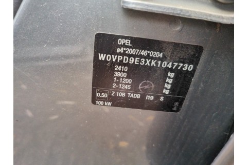 2019 Opel Zafira, Dyzelinas